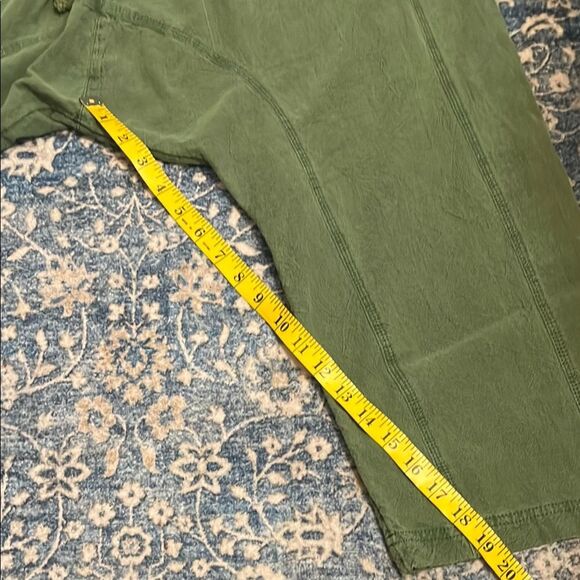 Free People Runyon Distressed Green Drawstring Cropped Pants Boho - Picture 12 of 15